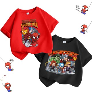 Áo thun bé trai 100% Cotton trẻ em Áo sơ mi siêu anh hùng thời trang bé trai Spider Boy