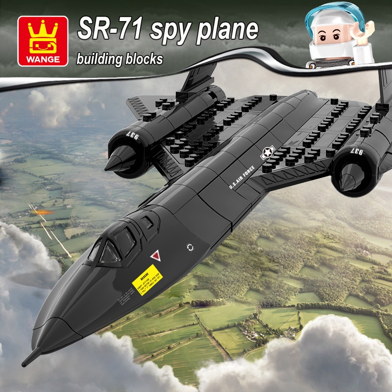 Sr-71 Máy bay trinh sát Blackbird không gian trẻ em hạt nhỏ lắp ráp đồ chơi khối xây dựng giáo dục (