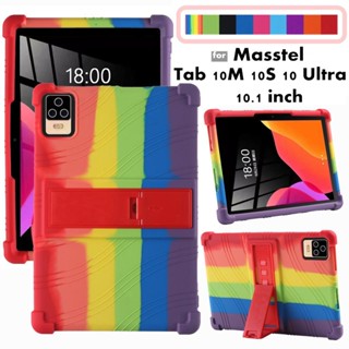 Dành Cho Masstel Tab 10M 10S 10 Ultra 10.1 Inch Silicon Mềm Ốp Lưng Làm Dày 4 Nút Chống Sốc Đứng