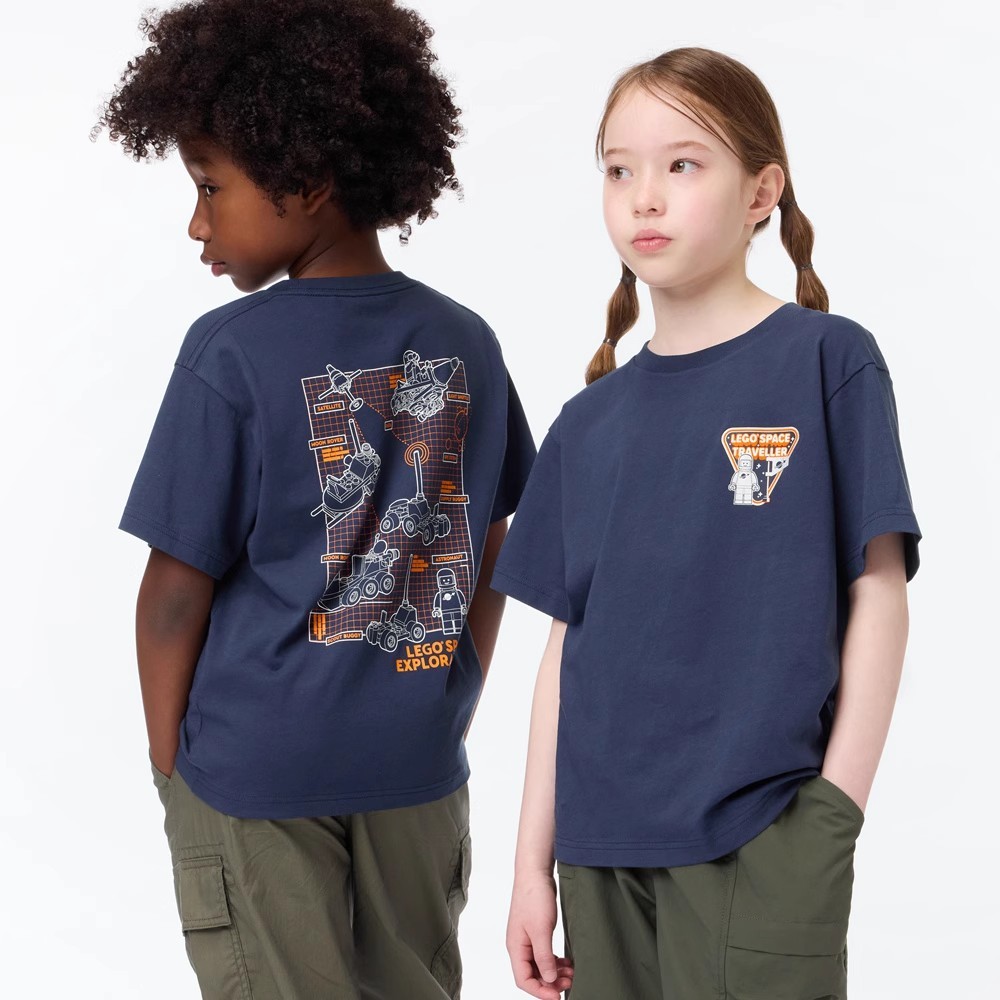 Quần áo trẻ em Uniqlo UT LEGO cho bé trai và bé gái ® Áo thun ngắn tay in hình LEGO 24 Mới 471910