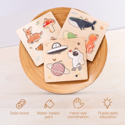 Đồ chơi trẻ mới biết đi bằng gỗ Montessori Câu đố hình động vật 3D Đồ chơi học tập giáo dục cho trẻ sơ sinh