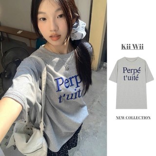 Kii Wii Áo Thun Tay Ngắn Dáng Rộng In Chữ Thiết Kế Mới Thời Trang Mùa Hè Dành Cho