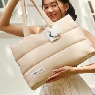 Miffy Miffy Starbucks Down Tote preppy Túi đi học máy tính xách tay một vai dung tích cao