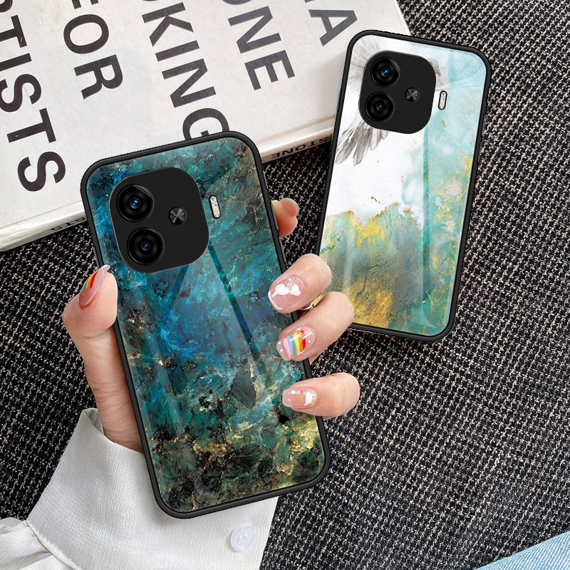 Vỏ kính đá cẩm thạch sang trọng cho iQOO Z9 5G Z9X 5G iQOOZ9 iQOOZ9X Z 9 Z 9X Z9 X Vỏ bảo vệ Camera 