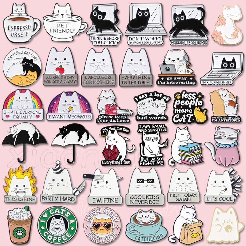 100 Phong Cách Dễ Thương Mắt To Mèo Men Chân Hoa Đáng Yêu Mèo Trâm Huy Hiệu Ve Áo Pin Hoạt Hình Động Vật Trang Sức Ba Lô Huy Hiệu Quà Tặng Cho Trẻ Em