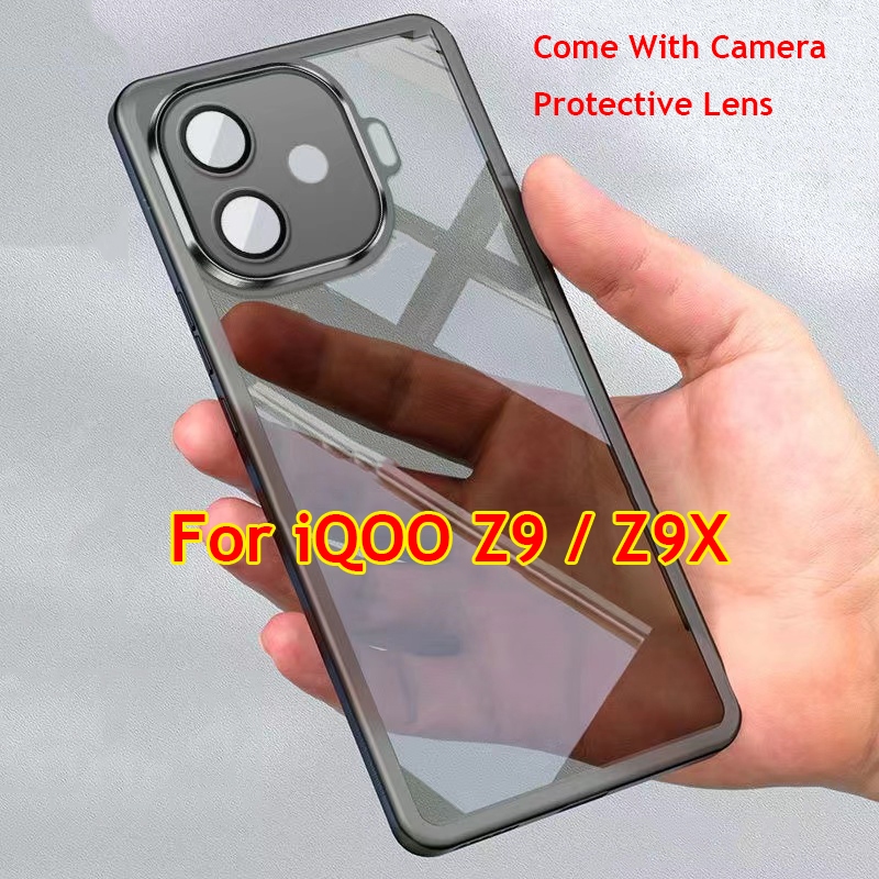 Iqoo Z9 5G Z9X 5G iQOOZ9 iQOOZ9X Z 9 Z 9X Z9 X Ốp Chống Sốc Trong Suốt Có Phim Bảo Vệ Ống Kính Máy Ả