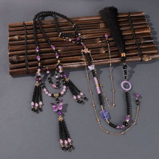 Hanfu Ngựa Mặt Váy Phụ Kiện Lưng Mây Dài Yingluo Vòng Cổ Mặt Dây Chuyền Bướm Vòng Cổ Trang Sức Cổ Hàng Ngày Phù Hợp Với Nam Nữ