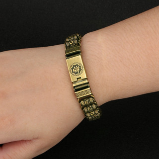 Đồng Phật Giáo Kinh Thánh Vòng Lắc Tay Đồng Vintage Phật Giáo Mantra Vòng Tay May Mắn Nam Nữ Tay Dây Xích Trang Sức Thủ Công