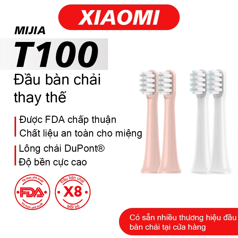 Đầu bàn chải đánh răng thay thế Tương thích với XIAOMI T100,10 CÁI Đầu bàn chải đánh răng điện chuyê