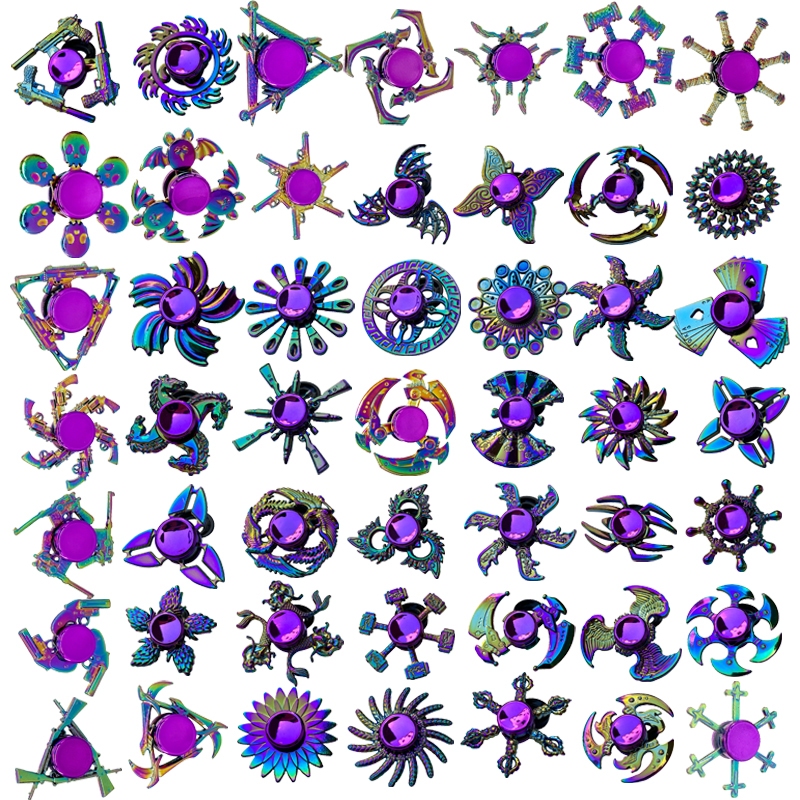 50 Phong Cách Nhiều Màu Sắc Fidget Spinner Hợp Kim Kẽm Giải Nén Đồ Chơi Ngón Tay Spinner Kim Loại Qu