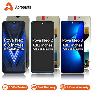 Dành cho infinix tecno pova neo / neo 2 / neo 3 màn hình lcd le6 lg6n lh6n bộ số hóa cảm ứng bộ phận thay thế