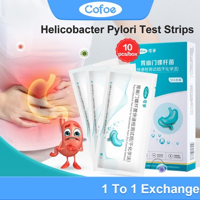 Cofoe Helicobacter Pylori Que thử Phát hiện nhanh cho bệnh dạ dày Miệng HP Nước bọt dạ dày Giấy thử nghiệm Pyloric 10 chiếc