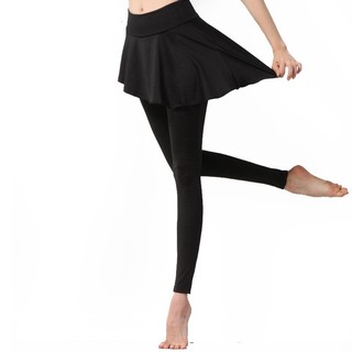 Phụ Nữ Giả Hai Mảnh Với Váy Quần Tập Yoga Đen Nhanh Khô Thoáng Khí Chạy Bộ Thể Dục Quần Thể Thao