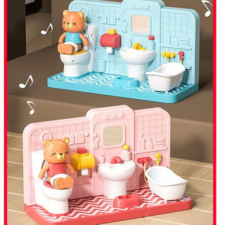 Yimi Nhà Chơi Đồ Chơi Vệ Sinh Mini Vệ Sinh Điện Commode Đồ Chơi Điện Mini Bồn Tắm Phòng Tắm Nhà Búp Bê Phụ Kiện Cho Barbie