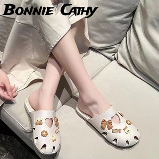 Bonnie Cathy  Nửa gói dép đi trong nhà thời trang Hàn Quốc cho áo khoác ngoài nữ Nhà chống trượt đế mềm hoạt hình sinh viên lười nửa dép