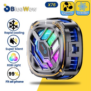   Làm mát 100%  Bộ tản nhiệt điện thoại BlueWow X76 cho điện thoại di động Quạt Phablet Bán dẫn Máy làm mát điện thoại di động Máy làm mát chơi game Điện thoại di động 