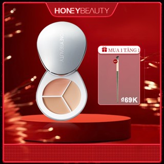 【VN Tàu Thủy Honey Beauty kem che khuyết điểm 3 màu chống thấm nước giúp hiệu chỉnh màu da