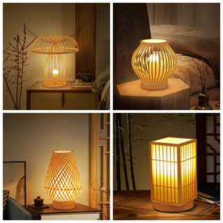 Retro Thiền Tre Nhật Bản Đèn Bàn Phòng Khách Nghiên Cứu Phòng Ngủ Trung Quốc Đèn Bàn