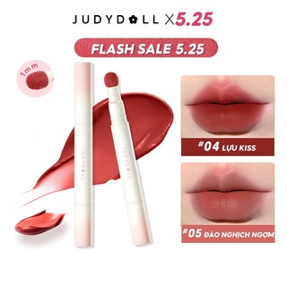 Judydoll Son môi kem lì đầu bông dặm cushion lip powder