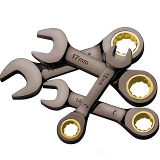 1 tay cầm ngắn mạ niken 72 tầng bánh răng cờ lê ratchet, dụng cụ sửa chữa cờ lê thép crom nhanh vanadi