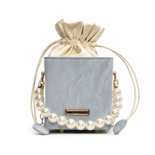 Túi xách tay đeo vai JASMIN NOIR da PU dạng hộp với tay cầm chuỗi hạt ngọc trai phong cách Hàn Quốc thời trang cho nữ