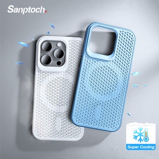  Sanptoch Cho Điện Thoại Làm Mát Từ Tính Cho iPhone 17 16 15 14 13 12 Pro Max Slim Vỏ Cứng Chống Sốc Cho iPhone 16 Pro Max Vỏ Bảo Vệ Tản Nhiệt Chống Trơn Trượt 