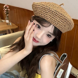 Mũ nồi dệt cổ điển kiểu Pháp Mũ họa sĩ ảnh ngoài trời Mũ chống nắng mùa hè