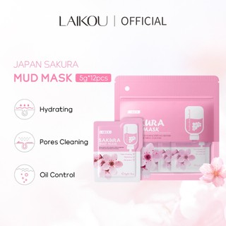 12 Mặt nạ kiềm dầu Laikou chiết xuất hoa anh đào 5g