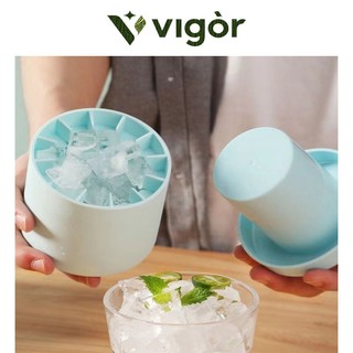 VIGOR丨Khay Đá Silicon Mini, Khuôn Đá Viên, Hộp Đá Di Động, Xô Đá Silicon Cấp Thực Phẩm Gia Đình