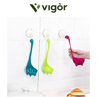 VIGOR丨Thìa Quái Vật Nước Loch Ness, Thìa Canh Tay Cầm Dài Chịu Nhiệt Độ Cao Gia Đình, Thìa Nhựa pp Cấp Thực Phẩm