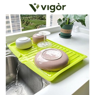 VIGOR丨Khay thoát nước nhà bếp lớn đa chức năng, Khay thoát nước bằng nhựa rau quả, Bộ đồ ăn hình chữ nhật Bộ đồ ăn Giá thoát nước