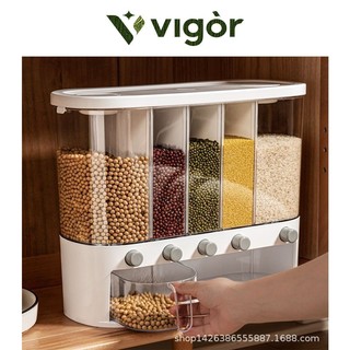 VIGOR丨Hộp đựng ngũ cốc nguyên hạt nhà bếp, Hộp đựng ngũ cốc kín, Hộp cơm, Thùng gạo, Thùng gạo thô