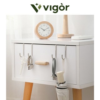VIGOR丨Móc Cửa Tủ, Móc Đôi Ký Túc Xá Nhà Bếp Cửa Phòng Tắm Hình Chữ S Móc Đôi, Mũ Thép Không Gỉ Ngăn Kéo Cửa Móc Phía Sau