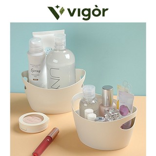 VIGOR丨Hộp phân loại mỹ phẩm, hộp đựng đồ ăn nhẹ để bàn, giỏ đựng đồ linh tinh hình bầu dục, giỏ đựng đồ nhà bếp và phòng tắm