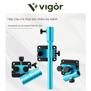 VIGOR丨Mới Hợp Kim Nhôm Hộp Câu Phụ Kiện Có Thể hoán Đổi Trái Và Phải Hộp Câu Đa Năng Ba Mảnh Lồng Cá Kệ Mồi Giá Đỡ