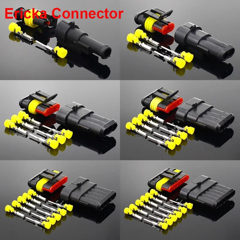 1 Bộ 2 pin 1 / 2 / 3 / 4 / 5 / 6 chân Cách AMP Siêu seal Đầu nối dây điện chống nước Cắm cho đầu nối chống nước ô tô