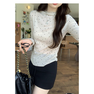 73331 Áo thun dài tay chấm bi mỏng