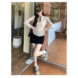 73331 Áo thun dài tay chấm bi mỏng