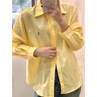 2024 rl áo sơ mi nữ áo sơ mi sang trọng nữ áo sơ mi cổ hàn quốc nhỏ ngựa áo sơ mi cơ bản mùa hè áo dành cho nữ