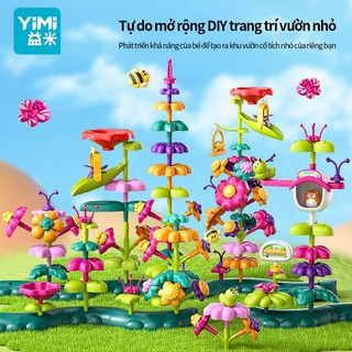 Yimi Sáng Tạo Hoa Khối Xây Dựng DIY Khối Hoa Vĩnh Cửu Khối Xây Dựng Hoa Lắp Ráp