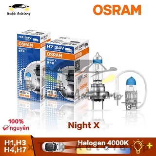 Osram night x h1 h3 h4 h7 4000k 24v 100w công suất cao ấm trắng xe tải halogen ánh sáng xe đèn pha bóng đèn