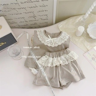 Mềm waxy ~ phong cách phương tây hàn quốc áo vest ren không tay top rỗng thêu quần short phong cách phương tây phù hợp với