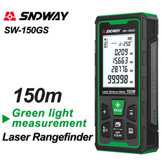 Sndway Máy đo khoảng cách Laser xanh 80m 120m 150m Máy đo khoảng cách Băng đo khoảng cách Đo công cụ băng kỹ thuật số