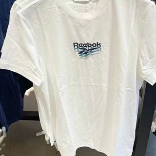 100% Cotton Reebok Mùa Hè Phong Cách Mới Nam Rời Thoải Mái Áo Thun Thoáng Khí Cổ Tròn Tay Ngắn-