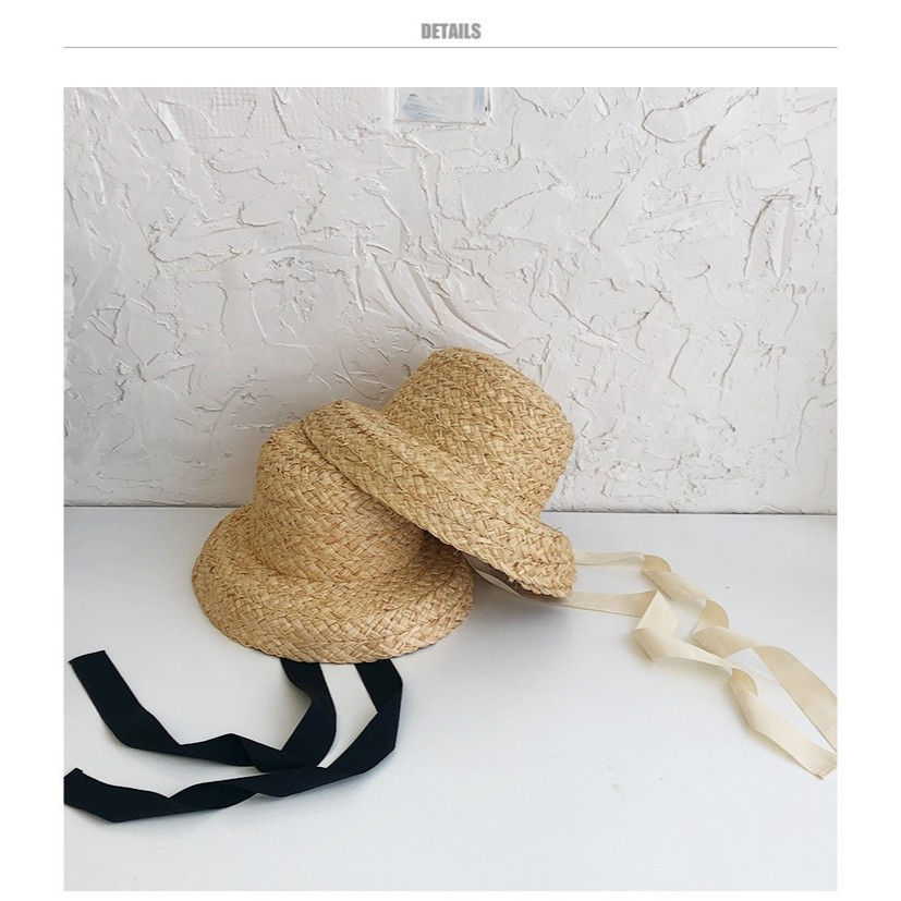 Mũ Rơm Du Lịch Mùa Hè Mũ Chống Nắng Có Dây Buộc Trắng Có Thể Điều Chỉnh Mũ Cói Che Nắng Chống Gió In Hoạt Hình Kèm Dây Đeo Thời Trang Mùa Hè Cho Bé