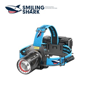 Smile Shark TD2002 Đèn Pha Mạnh M77 Đèn Pha Siêu Sáng Đỏ Nhấp Nháy 10000LM Đèn Pha Có Thể Sạc Lại Nhấp Nháy Đèn Pha Zoom Ngoài Trời Chống Thấm Nước Khẩn Cấp Cam