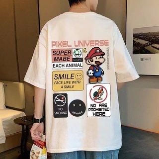 Áo Thun Tay Ngắn Cổ Tròn Dáng Rộng In Hình Phi Hành Gia Thời Trang Mùa Hè Cho Nam Giới Size M-8XL