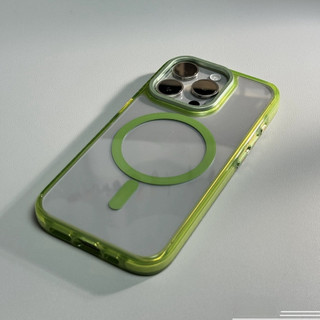 【Transparent acrylic hard case/Green】Ốp lưng compatible for iPhone 15 14 pro max case
