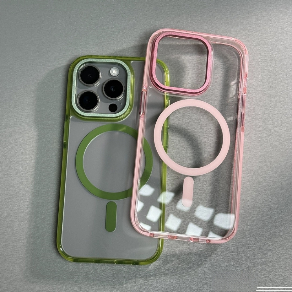 【Transparent acrylic hard case/Green】Ốp lưng compatible for iPhone 15 14 pro max case