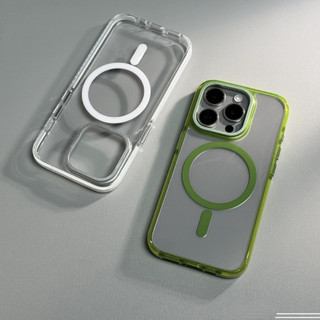 【Transparent acrylic hard case/Green】Ốp lưng compatible for iPhone 15 14 pro max case